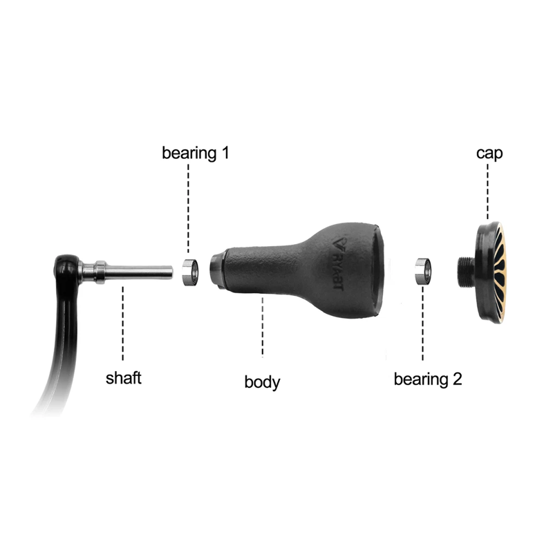 TPE Black Knob 27mm Compatible - Shimano Reel Stradic 评论和价格