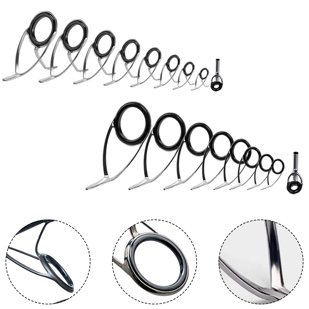 9 Pcs Fishing Rod  Guide Ceram - Fishing Rod Guide Replacement 评论和价格